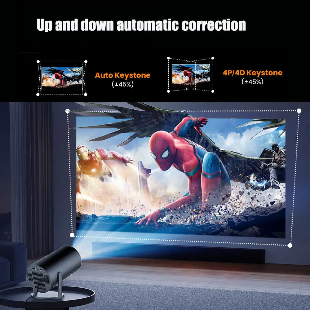 Ditong Mini projector 1080p support with 270°rotating bracket 300 ANSI 5G WiFi Bluetooth Auto Keystone Home Projector hy300 plus - PYJ IT Solutions Online Shop