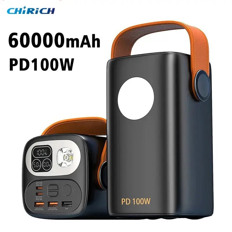 60000mAh PD100W Power Bank USB C Portable External Spare Battery Super Fast Charging Large Capacity Powerbank For Laptop iPhone - PYJ IT Solutions Online Shop