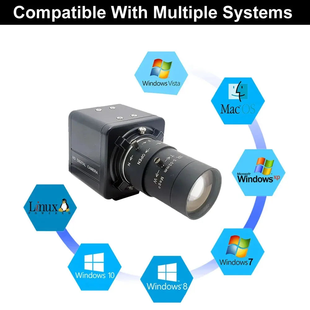 8MP 4K USB Webcam IMX415 With 5-50mm Varifocal CS Lens 2K 4MP F5253 Box Industrial Usb Camera OTG UVC Compatible Plug And Play - PYJ IT Solutions Online Shop