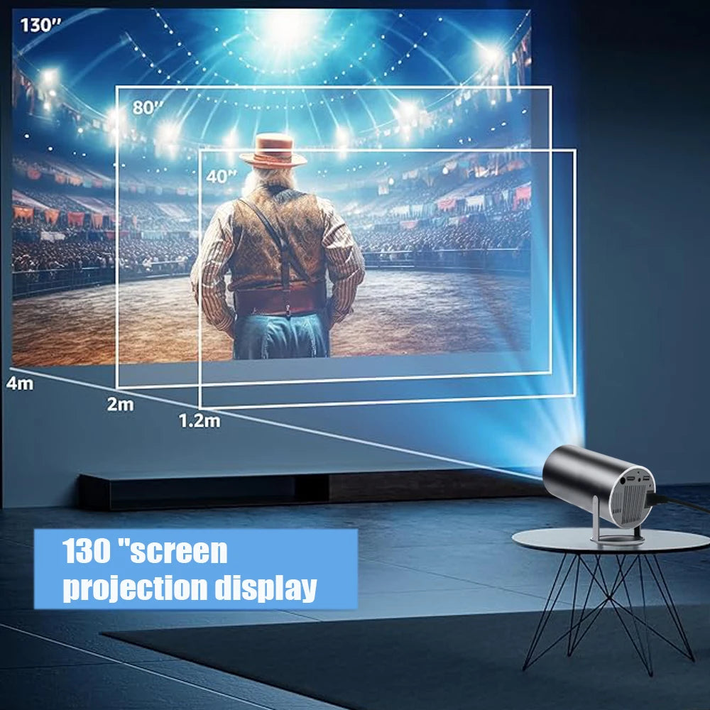 Ditong Mini projector 1080p support with 270°rotating bracket 300 ANSI 5G WiFi Bluetooth Auto Keystone Home Projector hy300 plus - PYJ IT Solutions Online Shop