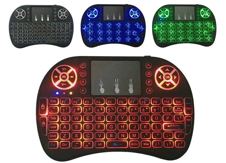 Backlit Mini Wireless Keyboard Spanish French Azerty Russian Portuguese Brazil Language Air Mouse With Touchpad N RGB PC TV Box - PYJ IT Solutions Online Shop