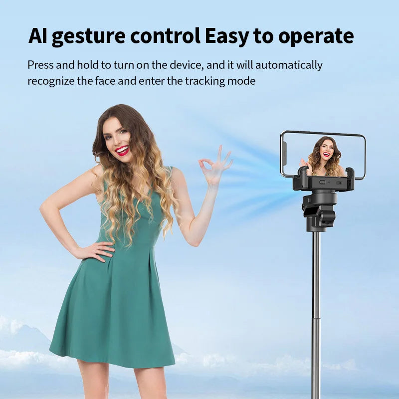 FANGTUOSI AI face tracking Tripod for Smartphone Stabilizer 360 Auto Rotation Follow Gimbal with Remote Selfie tripod For Vlog - PYJ IT Solutions Online Shop