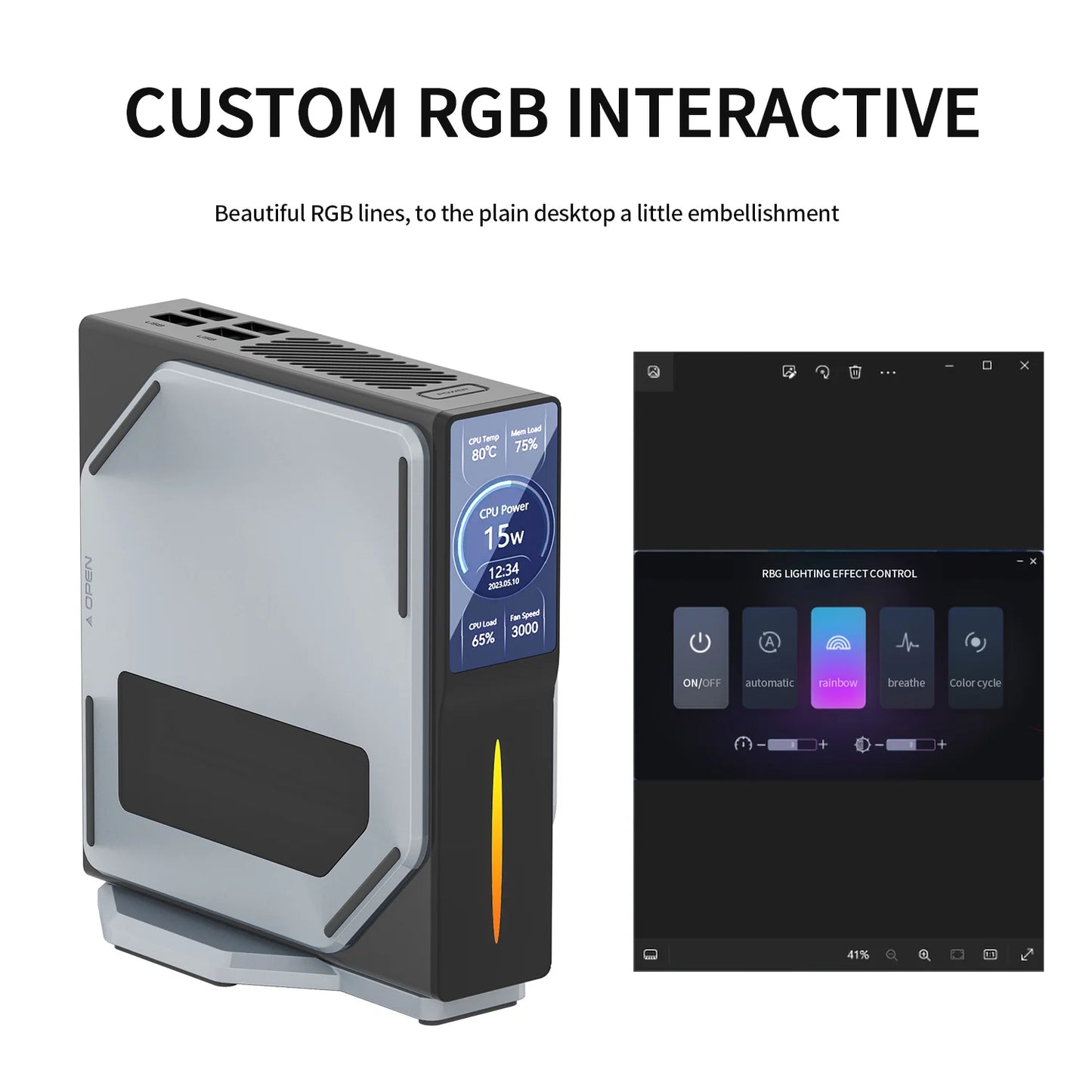 FIREBAT S1 Mini PC 12th Alder Lake N100 16GB 512GB DDR4 MiniPC Gamers Desktops WiFi5 BT4.2 Computer RGB Visualization - PYJ IT Solutions Online Shop