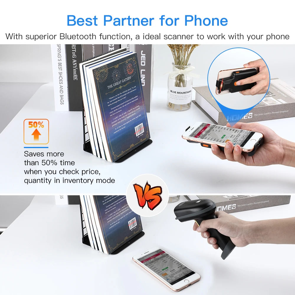 Eyoyo Portable 1D/2D Back Clip Bluetooth Barcode Reader Works With Phone,QR Image Maxicode PDF417 Screen Scanner 1600mAh Battery - PYJ IT Solutions Online Shop