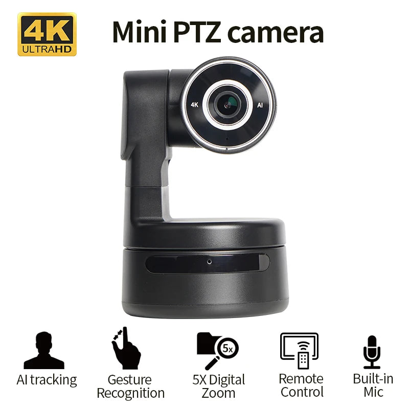 MINI 4K PTZ Webcam AI Tracking Gesture Recognition Control Built-in Mic USB Video Camera for Laptop Live Streaming - PYJ IT Solutions Online Shop