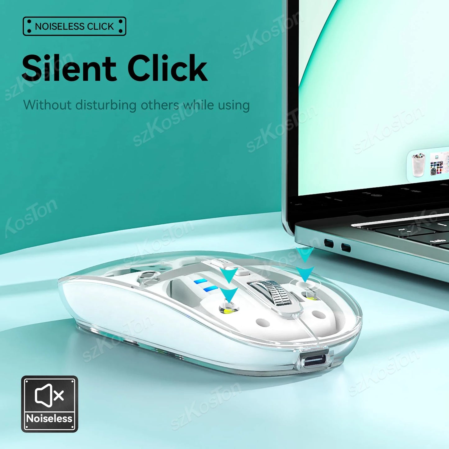 3 Modes Wireless Bluetooth Transparent Gaming Mouse Silent DPI Adjustable Rechargeable Battery Display Mice for PC Mipad Laptop - PYJ IT Solutions Online Shop