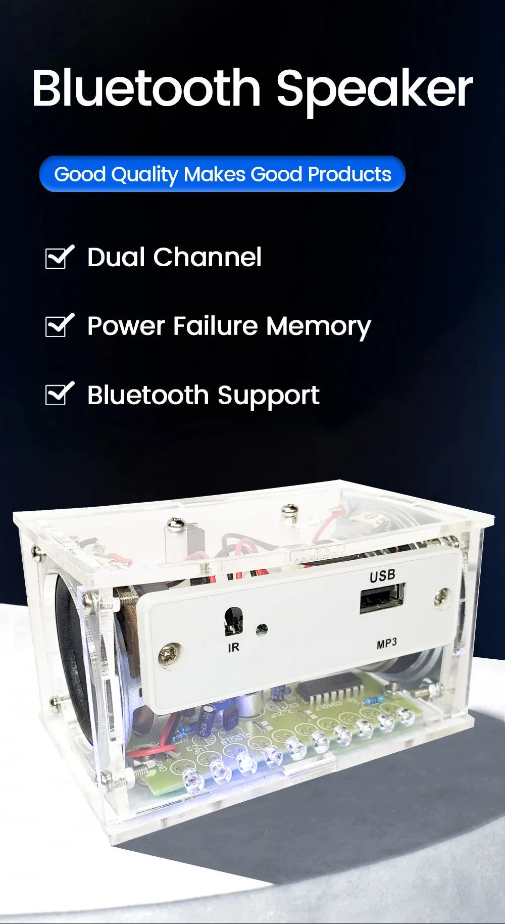 Electronics DIY Soldering Project Practice Solder Assembly DIY Electronic Kit Component DIY Bluetooth Speaker Kit 2*3W Speakers - PYJ IT Solutions Online Shop