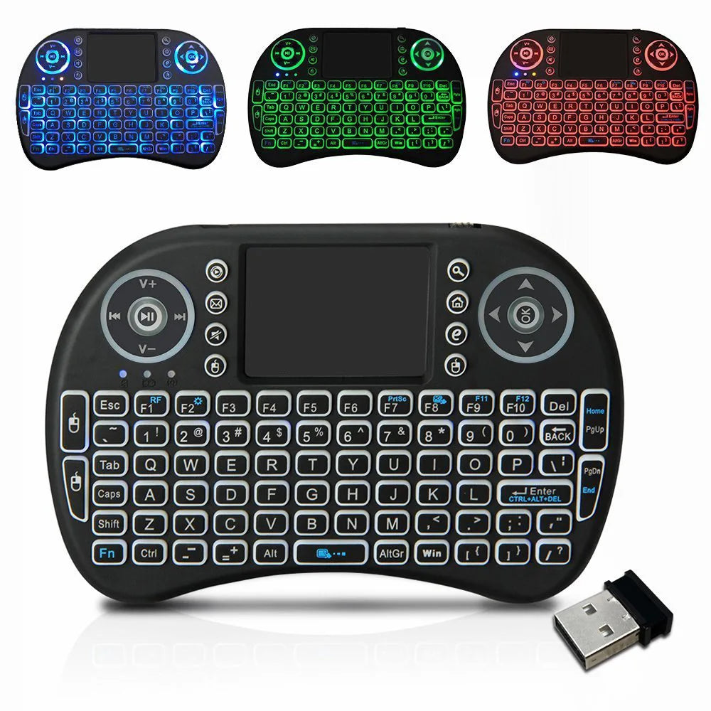 Backlit Mini Wireless Keyboard Spanish French Azerty Russian Portuguese Brazil Language Air Mouse With Touchpad N RGB PC TV Box - PYJ IT Solutions Online Shop