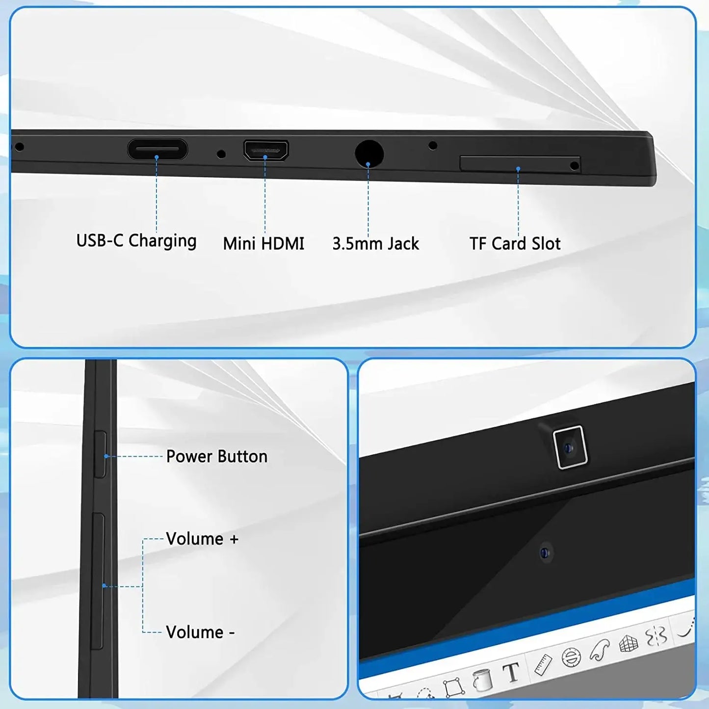 Frunsi Standalone Drawing Tablet Pad with Screen No Computer PC Needed Android 13 10 Inch IPS HD Monitor Display WIFI for Artist - PYJ IT Solutions Online Shop