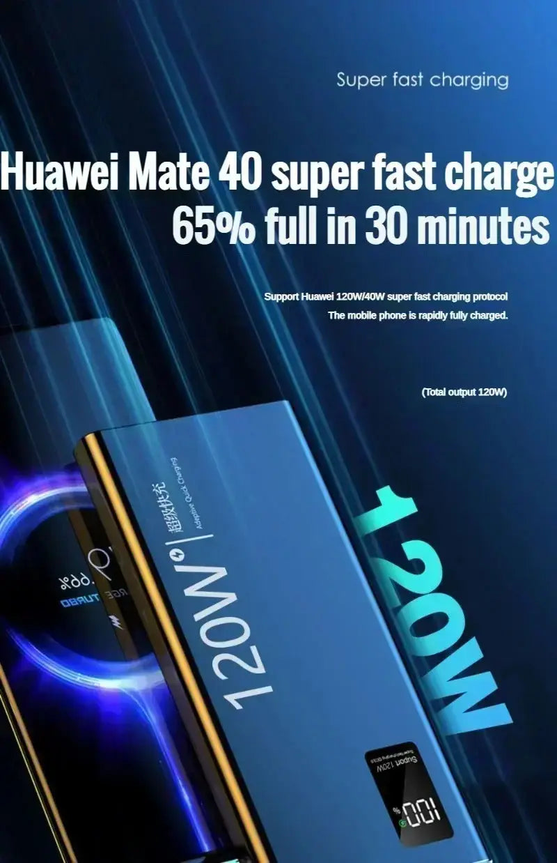 Xiaomi Hot 120W High Capacity Wireless Power Bank 50000mAh Fast Charging Powerbank Portable Battery Charger For iPhone Samsung Huawei - PYJ IT Solutions Online Shop