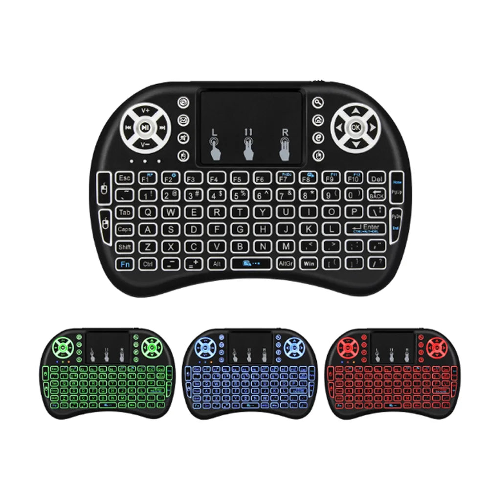 Backlit Mini Wireless Keyboard Spanish French Azerty Russian Portuguese Brazil Language Air Mouse With Touchpad N RGB PC TV Box - PYJ IT Solutions Online Shop