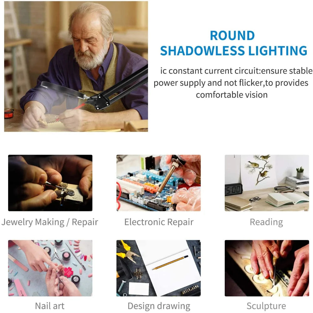 72LED 8X/10X NEW Illuminated Magnifier USB 3 Colors LED Magnifying Glass for Soldering Iron Repair/Table Lamp/Skincare Beauty - PYJ IT Solutions Online Shop