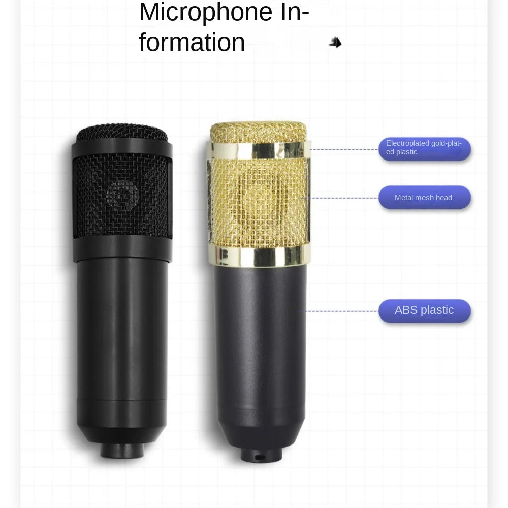 Professional BM800 Condenser Microphone Kit V8Sound Card Set Audio Mixer Live Podcast Equipment Bundle Streaming AudioSmartphone - PYJ IT Solutions Online Shop