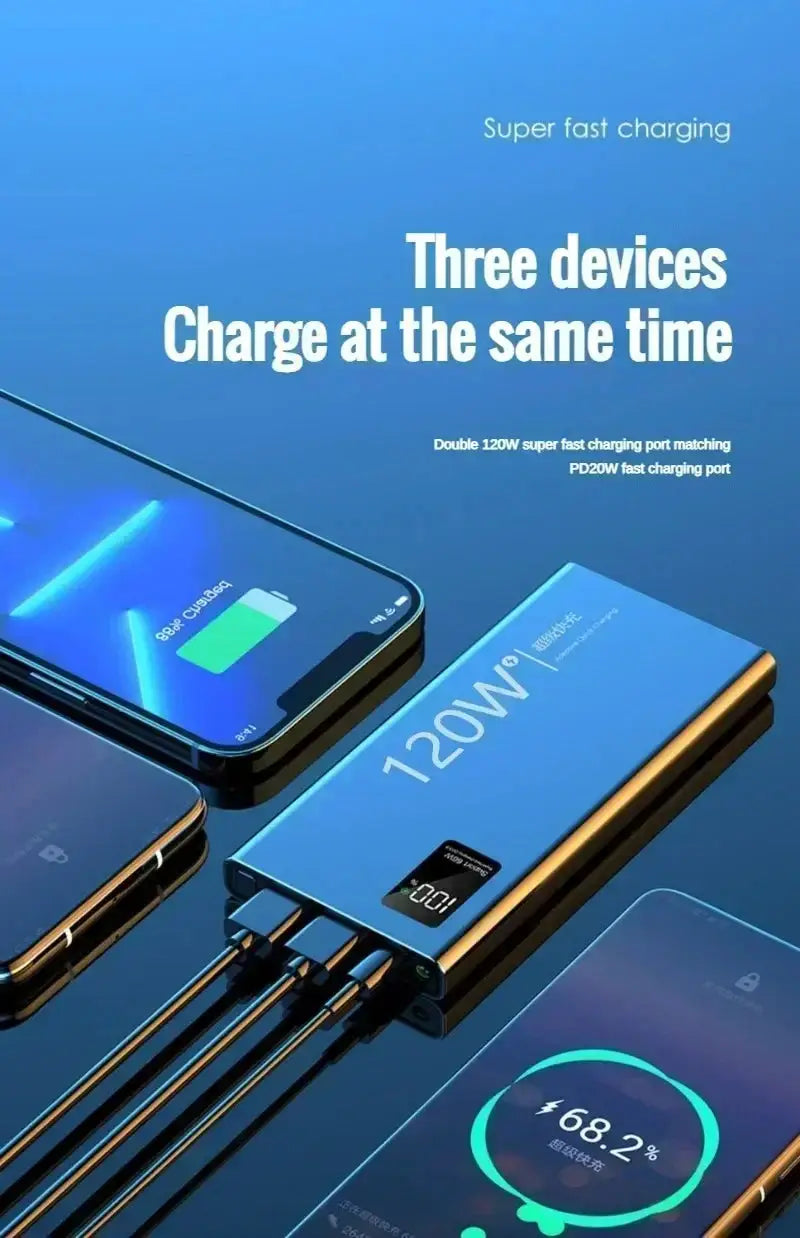 Xiaomi Hot 120W High Capacity Wireless Power Bank 50000mAh Fast Charging Powerbank Portable Battery Charger For iPhone Samsung Huawei - PYJ IT Solutions Online Shop