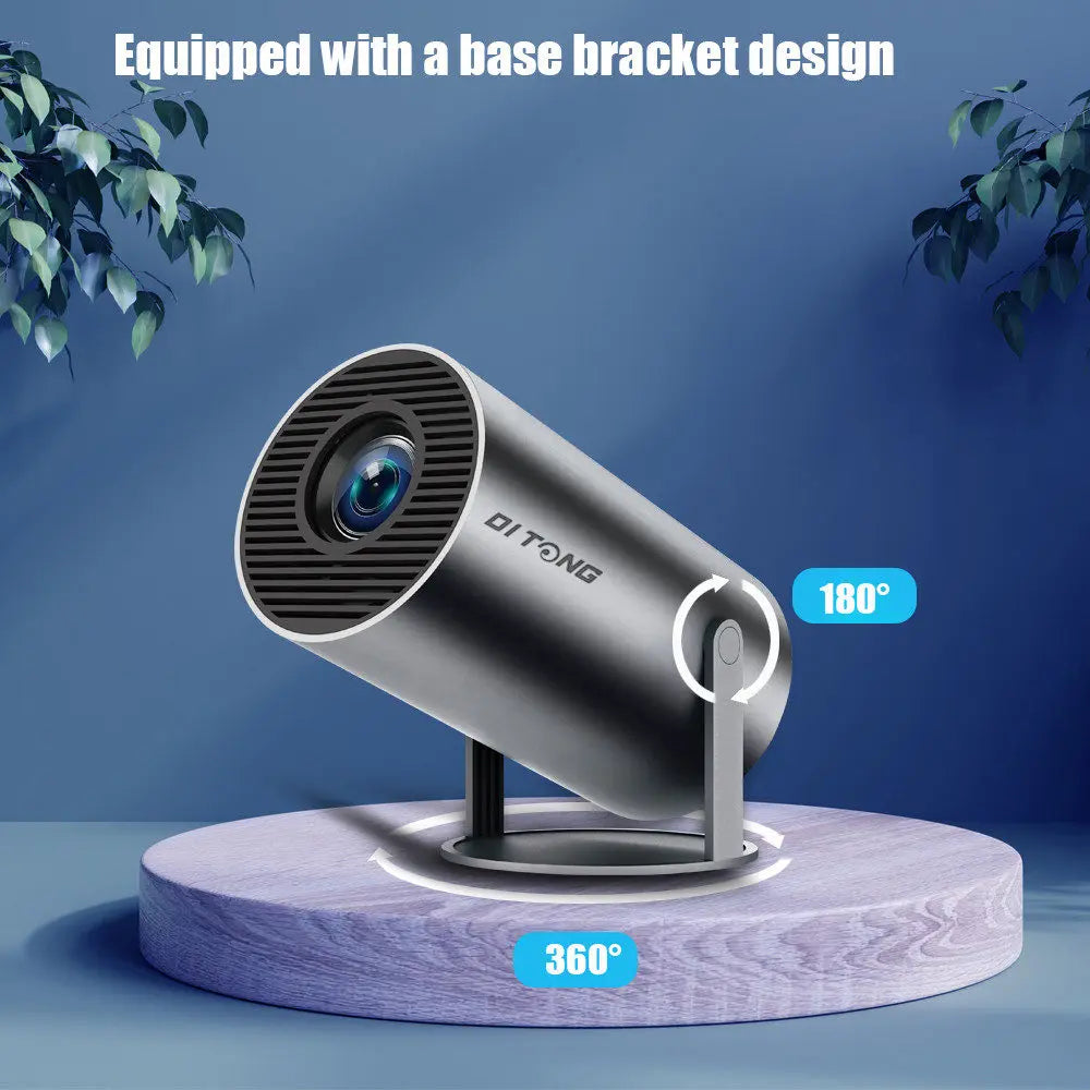 Ditong Mini projector 1080p support with 270°rotating bracket 300 ANSI 5G WiFi Bluetooth Auto Keystone Home Projector hy300 plus - PYJ IT Solutions Online Shop