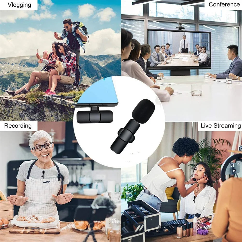 New Wireless Lavalier Microphone Professional Lapel Noise Reduction Wireless Lavalier Microphones For Video Recording Interview - PYJ IT Solutions Online Shop