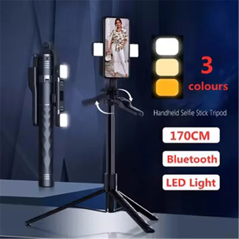 COOL DIER New 1.7M Wireless Selfie Stick Tripod Foldable Stand For Gopro Action Cameras Smartphones Balance Steady Shooting Live - PYJ IT Solutions Online Shop