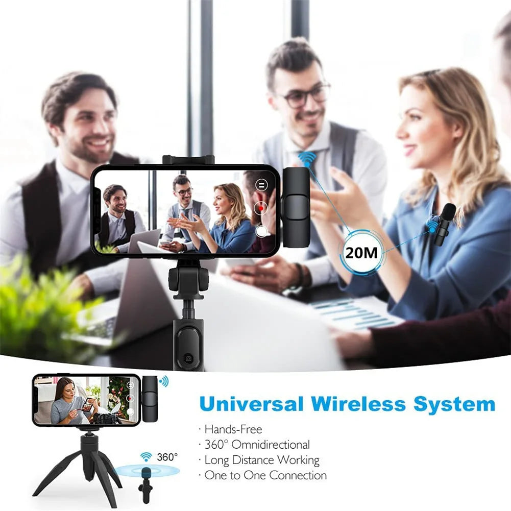 New Wireless Lavalier Microphone Professional Lapel Noise Reduction Wireless Lavalier Microphones For Video Recording Interview - PYJ IT Solutions Online Shop