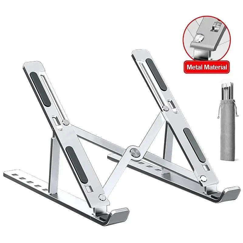 Aluminum Alloy Laptop Holder Stand Adjustable Foldable Portable for Notebook Computer Bracket Lifting Cooling Holder Non - slip - PYJ IT Solutions Online Shop
