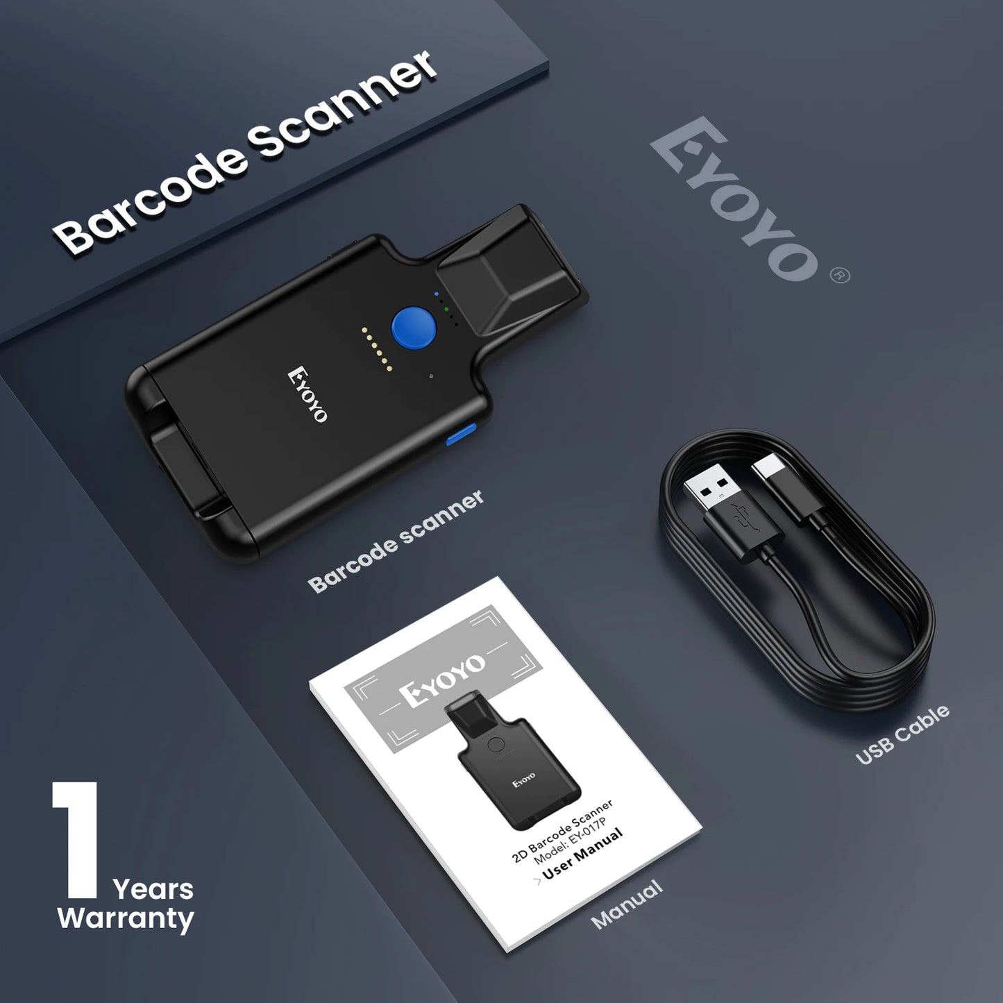 Eyoyo Portable 1D/2D Back Clip Bluetooth Barcode Reader Works With Phone,QR Image Maxicode PDF417 Screen Scanner 1600mAh Battery - PYJ IT Solutions Online Shop