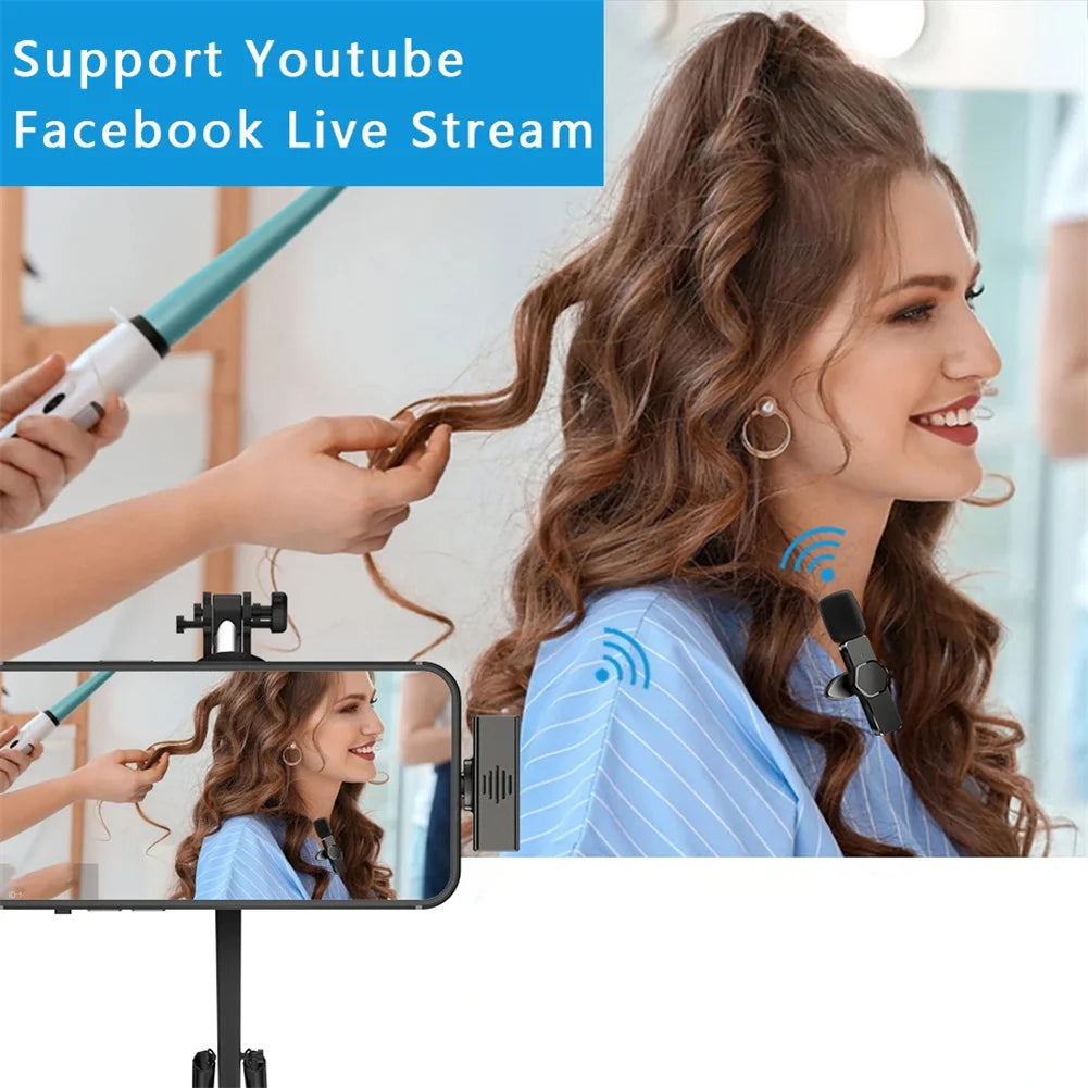 New Wireless Lavalier Microphone Professional Lapel Noise Reduction Wireless Lavalier Microphones For Video Recording Interview - PYJ IT Solutions Online Shop