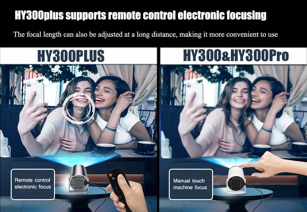 Ditong Mini projector 1080p support with 270°rotating bracket 300 ANSI 5G WiFi Bluetooth Auto Keystone Home Projector hy300 plus - PYJ IT Solutions Online Shop