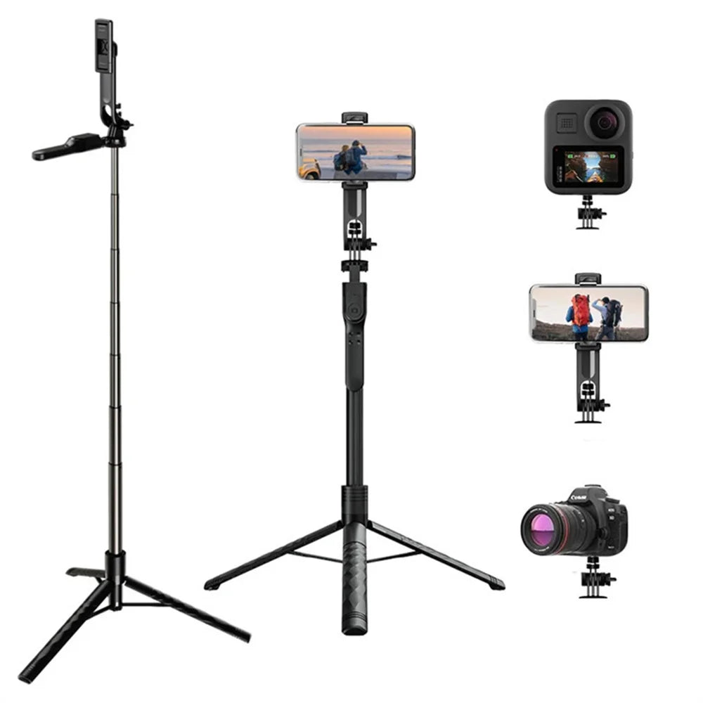 COOL DIER New 1.7M Wireless Selfie Stick Tripod Foldable Stand For Gopro Action Cameras Smartphones Balance Steady Shooting Live - PYJ IT Solutions Online Shop