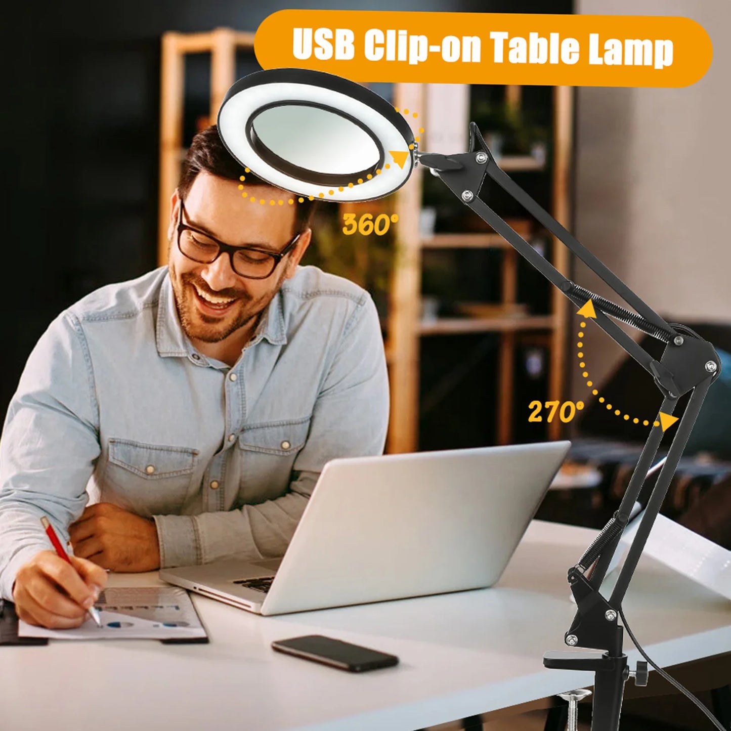 72LED 8X/10X NEW Illuminated Magnifier USB 3 Colors LED Magnifying Glass for Soldering Iron Repair/Table Lamp/Skincare Beauty - PYJ IT Solutions Online Shop
