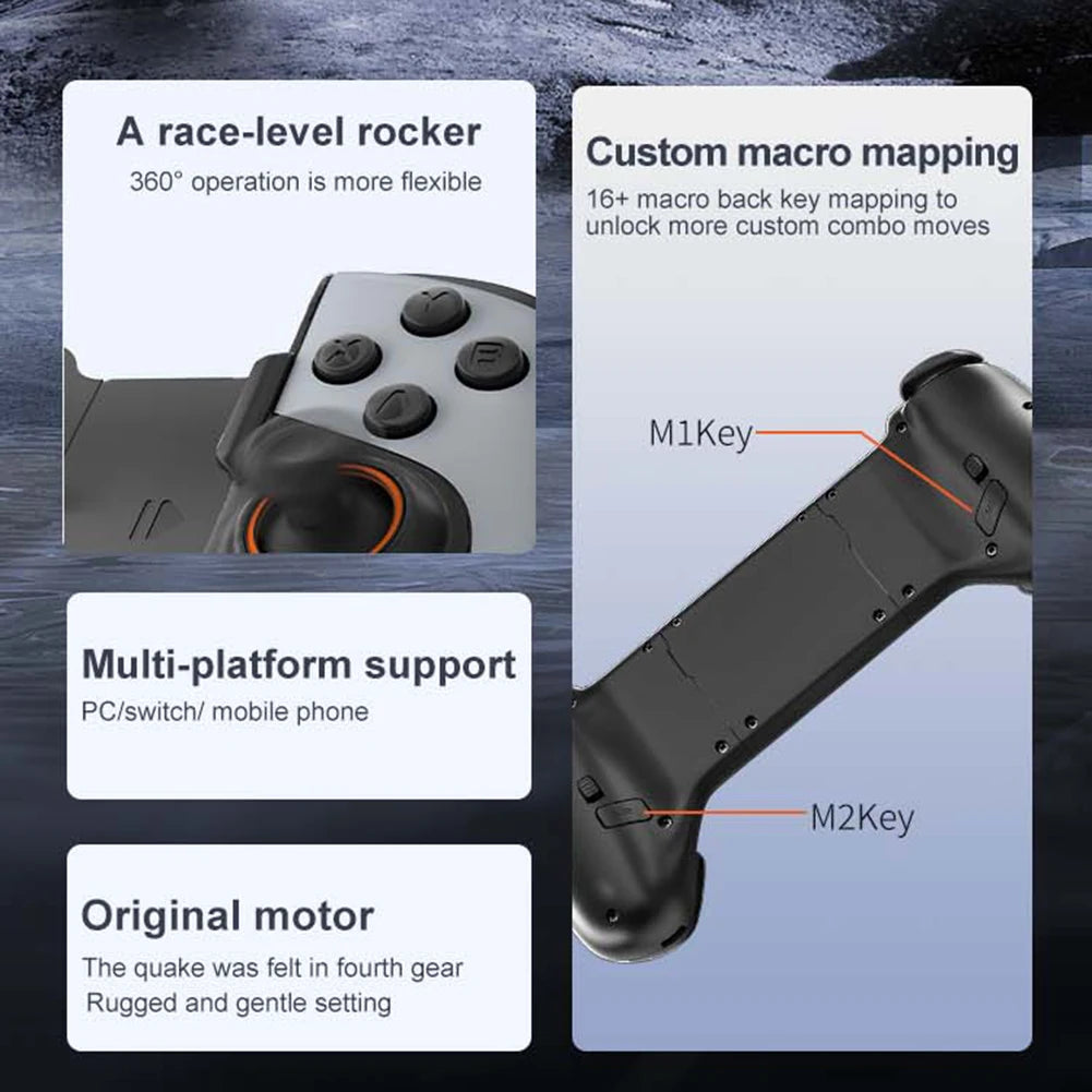 Cell Phone Gamepad Bluetooth-Compatible5.3 Macro Function Phone Game Controller for iPhone 15/14/13/iPad/iOS/Tablet/PC/Switch - PYJ IT Solutions Online Shop