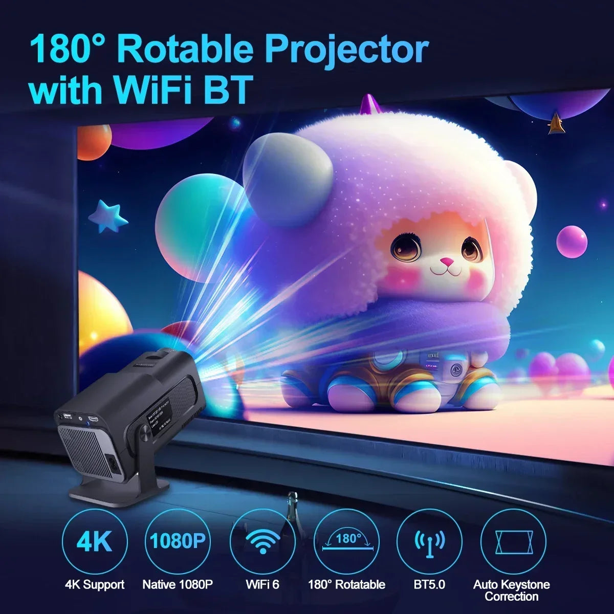 Magcubic 4K Android 11 Projector Native 1080P 390ANSI HY320 Dual Wifi6 BT5.0 1920*1080P Cinema portable Projetor upgrated HY300 - PYJ IT Solutions Online Shop