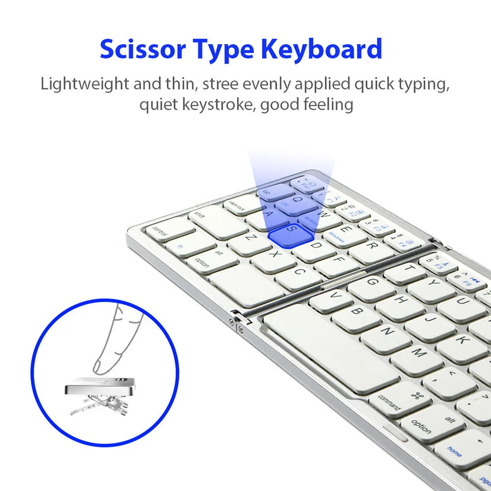 Foldable Wireless Keyboard Ultra Slim Touchpad Bluetooth Keyboard Rechargeable Folding Keyboard for Tablet Laptop - PYJ IT Solutions Online Shop