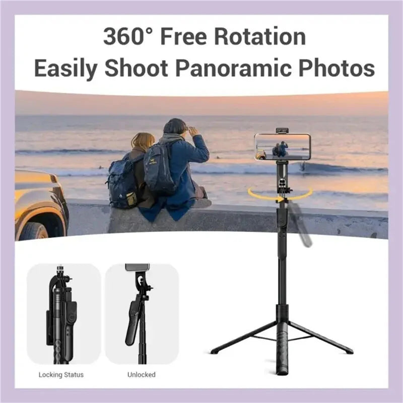 COOL DIER New 1.7M Wireless Selfie Stick Tripod Foldable Stand For Gopro Action Cameras Smartphones Balance Steady Shooting Live - PYJ IT Solutions Online Shop