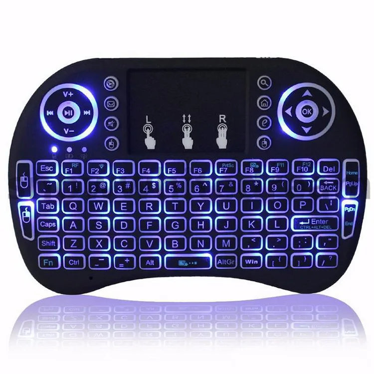 Backlit Mini Wireless Keyboard Spanish French Azerty Russian Portuguese Brazil Language Air Mouse With Touchpad N RGB PC TV Box - PYJ IT Solutions Online Shop