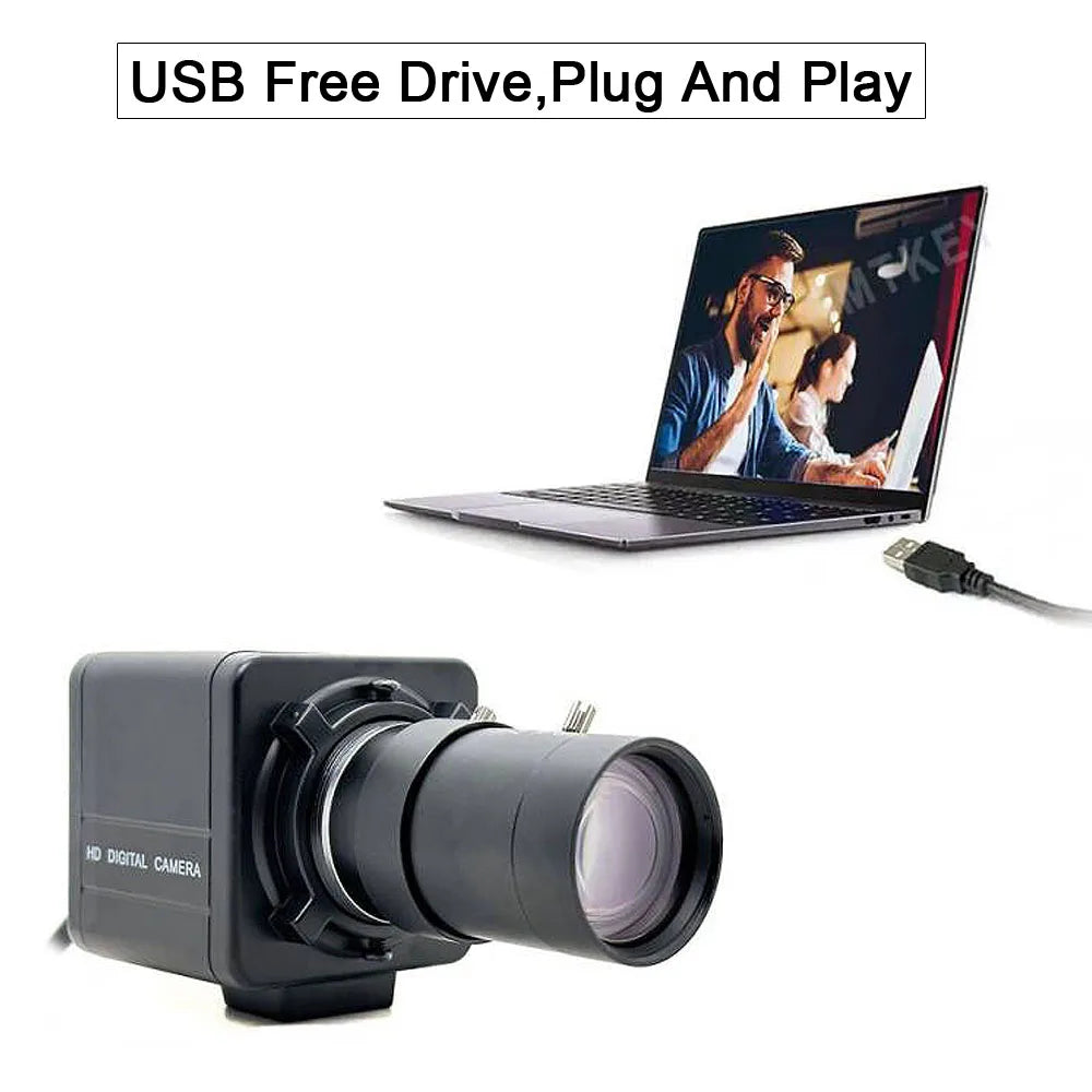 8MP 4K USB Webcam IMX415 With 5-50mm Varifocal CS Lens 2K 4MP F5253 Box Industrial Usb Camera OTG UVC Compatible Plug And Play - PYJ IT Solutions Online Shop