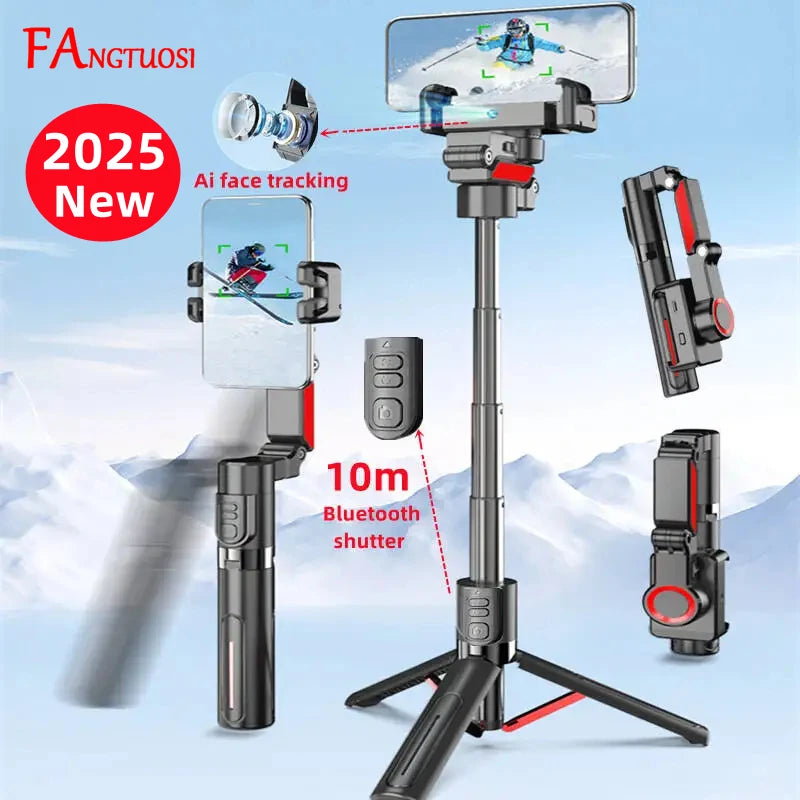 FANGTUOSI AI face tracking Tripod for Smartphone Stabilizer 360 Auto Rotation Follow Gimbal with Remote Selfie tripod For Vlog - PYJ IT Solutions Online Shop