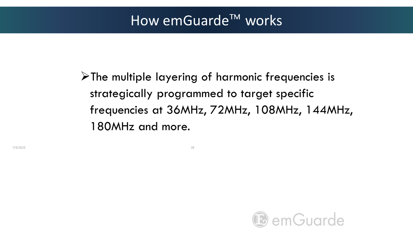emGuarde - Patented ElectroMagnetic Field (EMF) Harmonizer to Protect Your Health