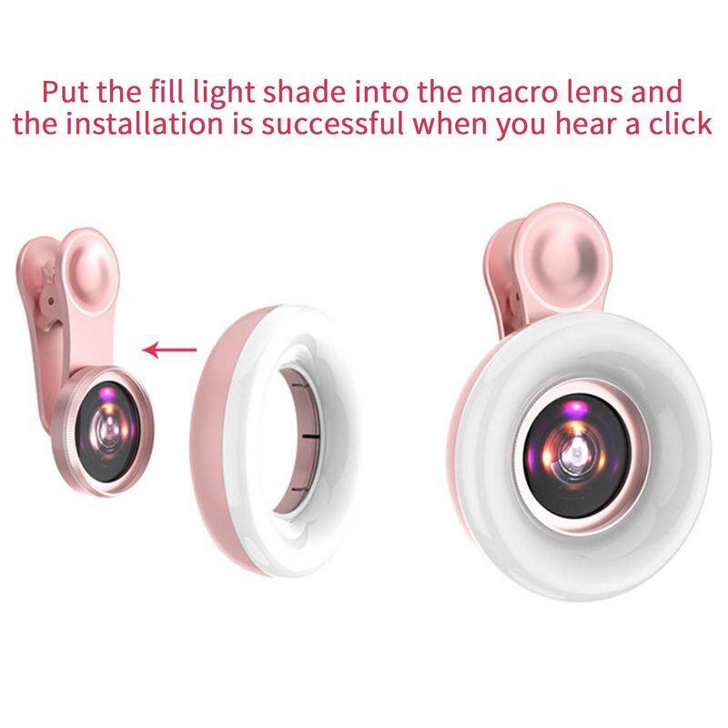 New Mobile phone fill light 15X macro lens Portable Selfie LED Ring Light
