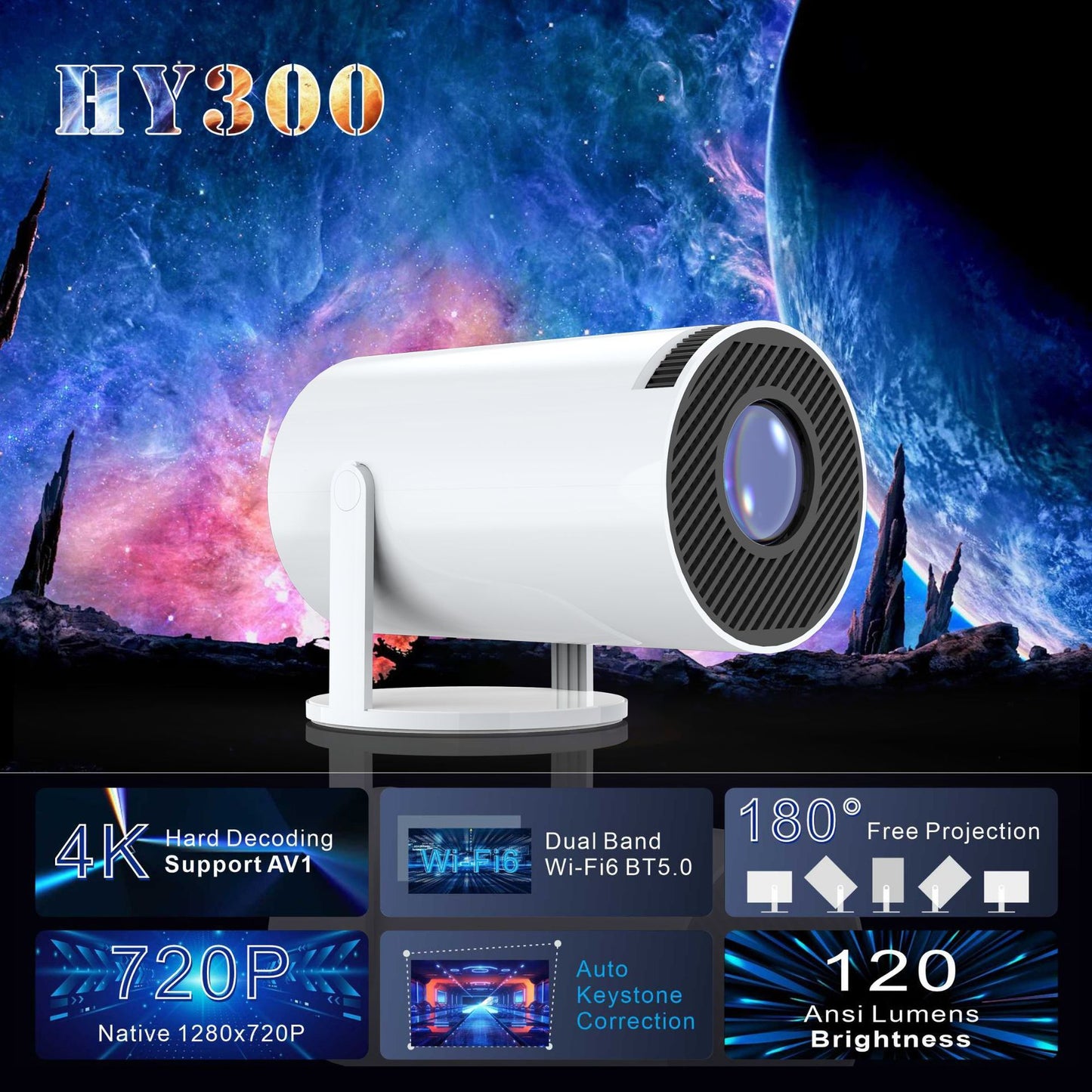 H713 Ultra High Definition 4K Projector Intelligent Home Office Conference Living Room - PYJ IT Solutions Online Shop