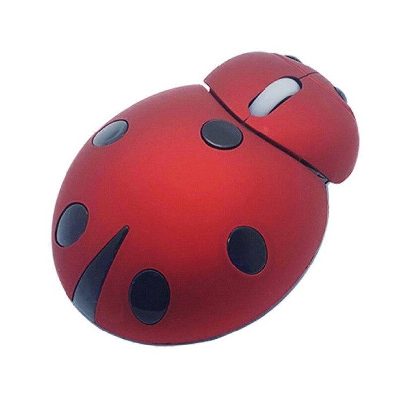 Wireless Mouse with USB Receiver 2.4GHz Cartoon Ladybug Mouse