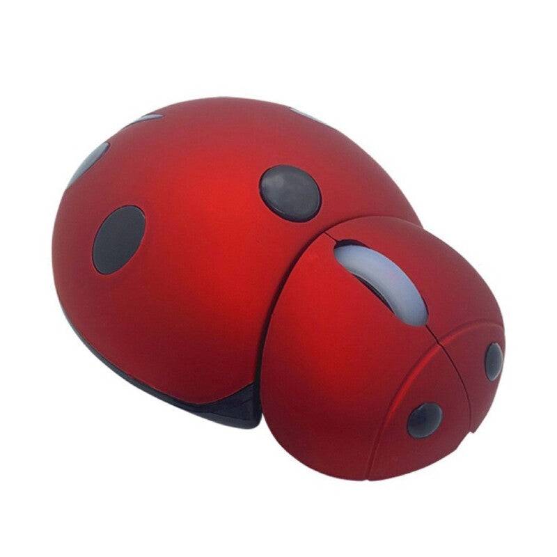 Wireless Mouse with USB Receiver 2.4GHz Cartoon Ladybug Mouse