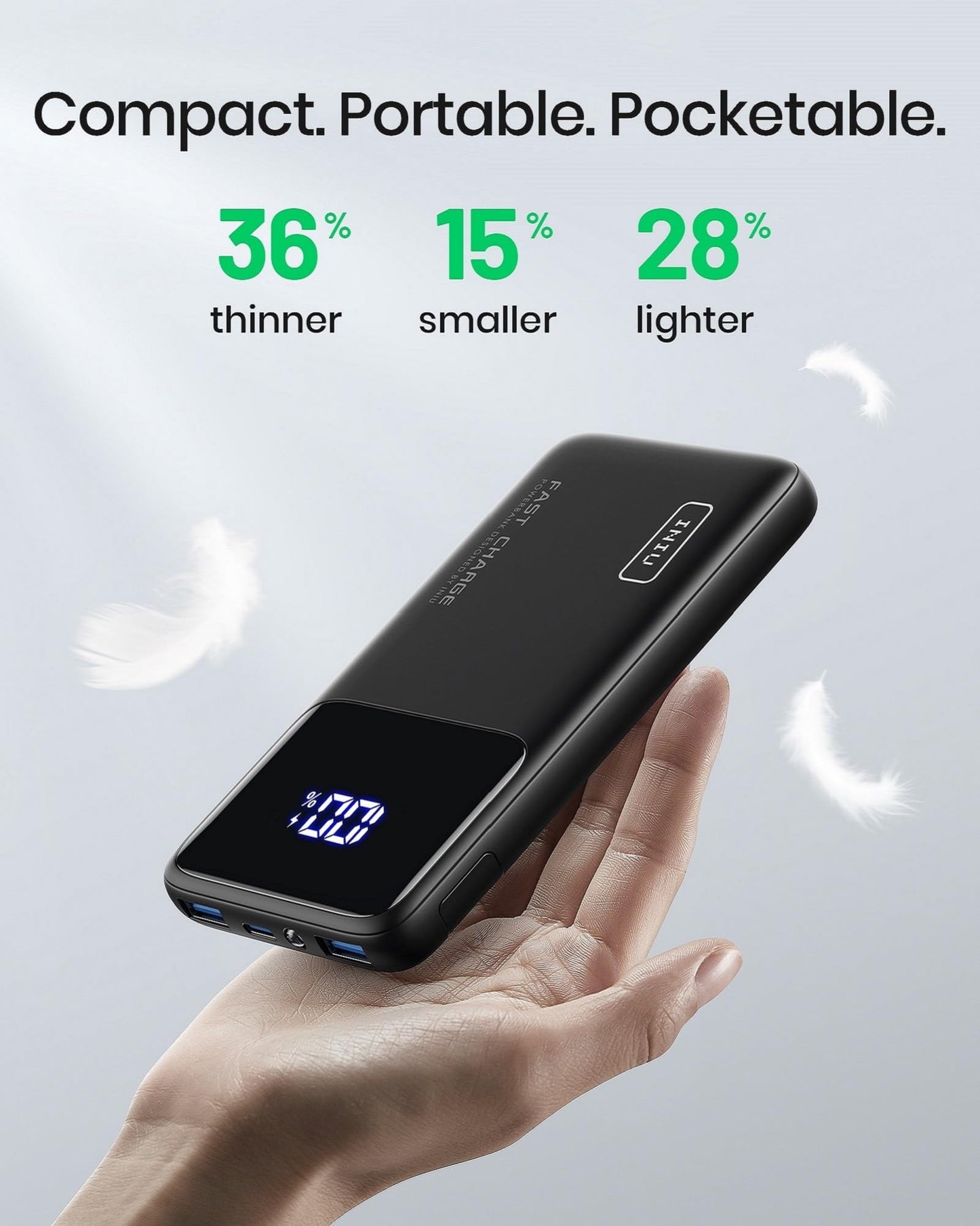 INIU 22.5W Power Bank, 10000mAh Slim USB C Portable Charger Fast Charging PD3.0 QC4.0, LED Display Battery Pack Portable for iPhone 15 14 13 12 Pro Max Samsung S22 Google LG Xiaomi AirPods Switch iPad - PYJ IT Solutions Online Shop