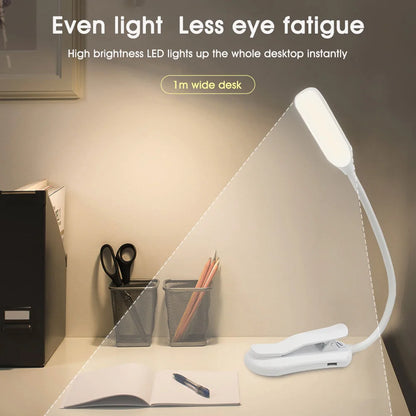 Book Light Mini 7 LED Reading Light Rechargeable 3-Level Warm Cool White Flexible Easy Clip Lamp Read Night Reading Lamp in Bed - PYJ IT Solutions Online Shop