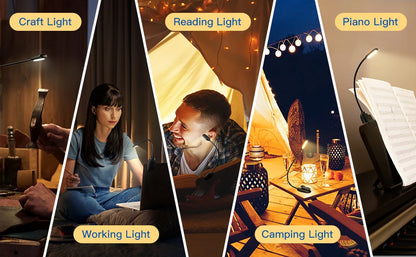 Book Light Mini 7 LED Reading Light Rechargeable 3-Level Warm Cool White Flexible Easy Clip Lamp Read Night Reading Lamp in Bed - PYJ IT Solutions Online Shop