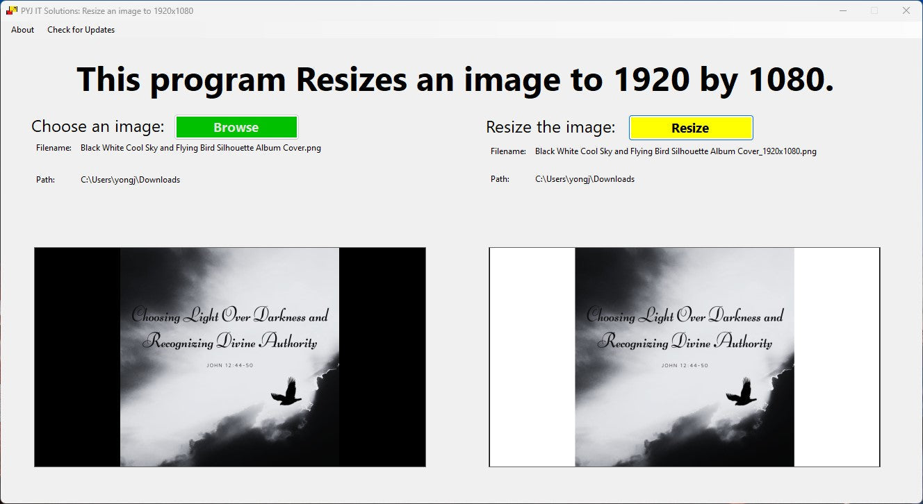 Resize an image to 1920x1080 - PYJ IT Solutions Online Shop