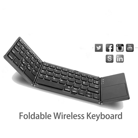 Foldable Wireless Keyboard Ultra Slim Touchpad Bluetooth Keyboard Rechargeable Folding Keyboard for Tablet Laptop - PYJ IT Solutions Online Shop