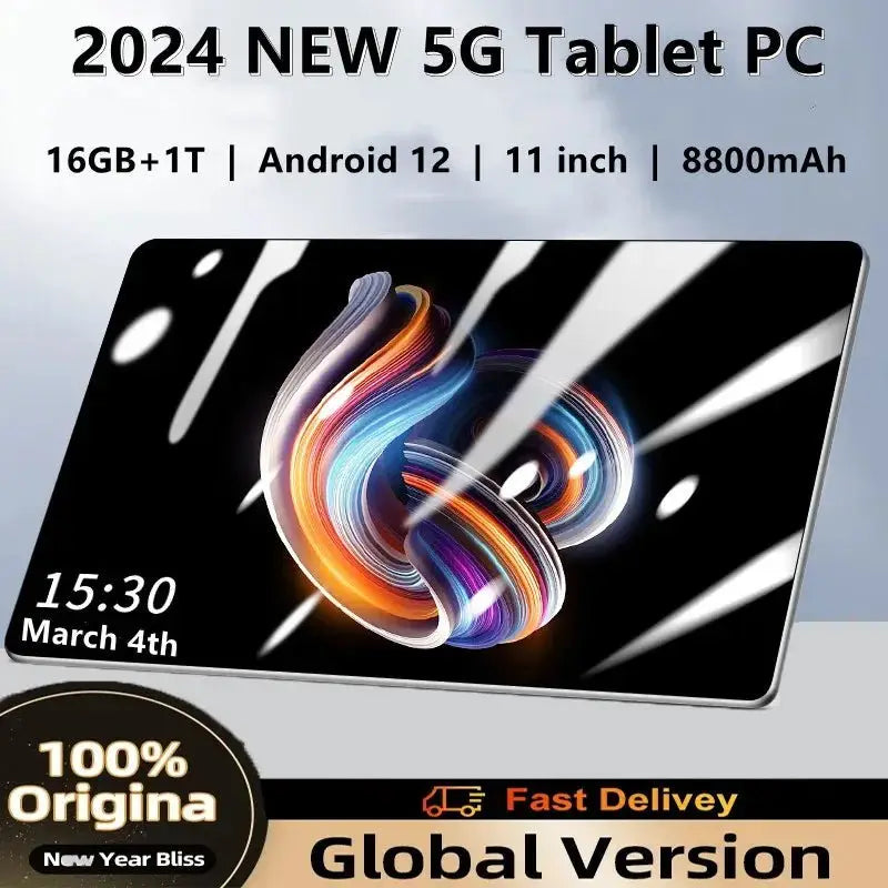 2024 NEW Original Tablet 11 Inch Android12 16GB Ram 1TB Rom Dual SIM 10 Core WPS GPS Bluetooth 5G Network Phone call Tablet PC - PYJ IT Solutions Online Shop