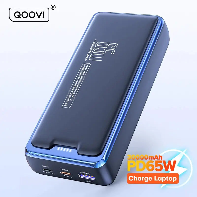 QOOVI Power Bank 30000mAh External Battery Capacity PD 65W Fast Charging Portable Charger Powerbank For Laptop iPhone Samsung - PYJ IT Solutions Online Shop