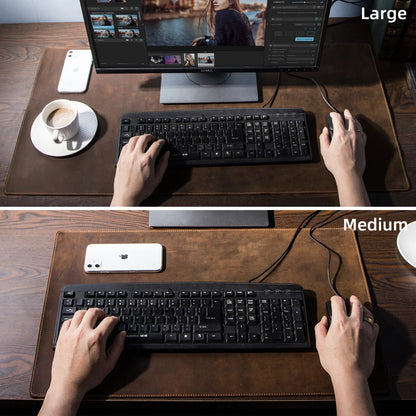 Handmade Leather Large Office Computer Desk Mat Table Keyboard Big Mouse Pad Laptop Cushion Desk Non-slip Gamer Mousepad Mat - PYJ IT Solutions Online Shop